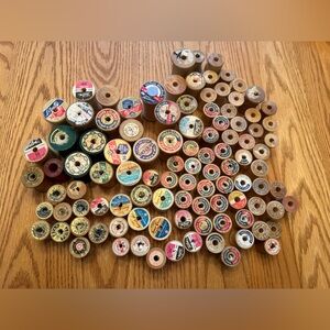 Collection of Vintage Wooden Thread Spools